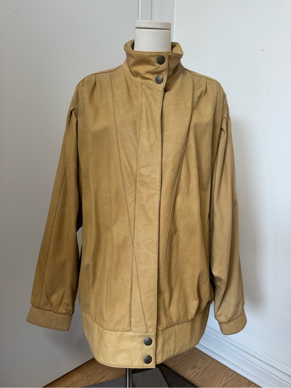 Boutique of Leathers Canada Tan Leather Jacket with High Collar